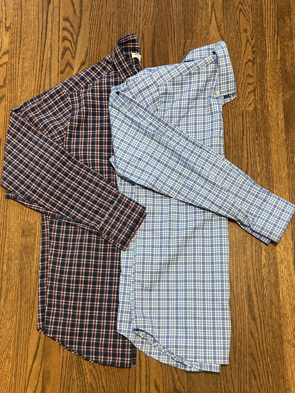 Peter Millar Men’s Medium Button Down Shirt Bundle Lot of 2 Plaid Summer Comfort